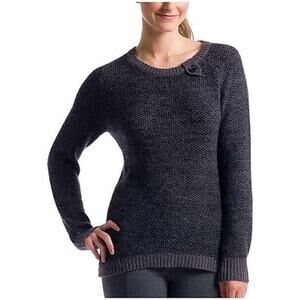 Lole Alpaca Blend Charcoal tight Knit Sweater crew neck long sleeve warm cozy XL